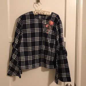 Long Sleeve Plaid Top